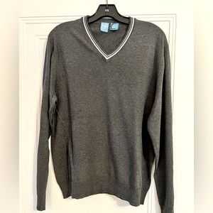 ~Barney's New York Co-Op Grey V-Neck Sweater Sz. L *Nice* MSRP: $298+tax